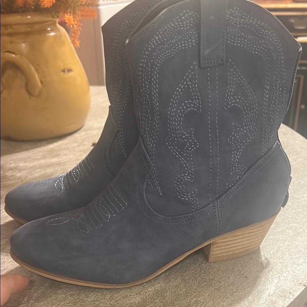 Blue Ankle Boots